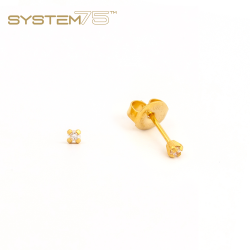 Brinco Adulto Zircônia 2mm Dourado